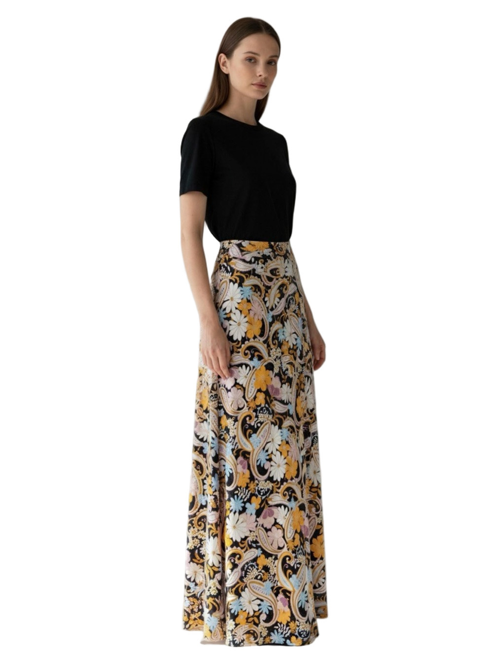 Kaileigh Delina Knit Black Maxi Skirt Size M